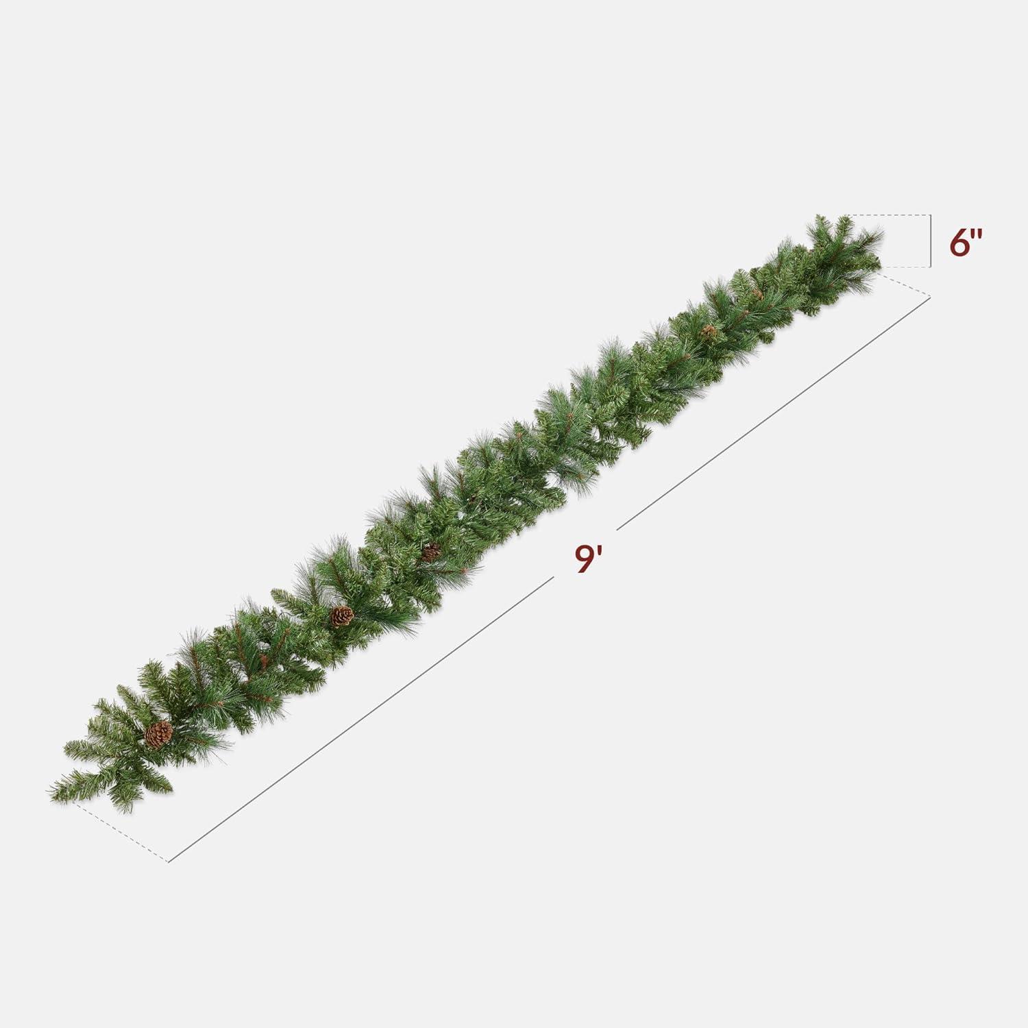 imageBest Choice Products 9ft PreLit Holiday PreDecorated Christmas Garland for Stairs Fireplace Decoration wPVC Tips 50 Lights Pine Cones Berries  SemiFlockedSKY8621