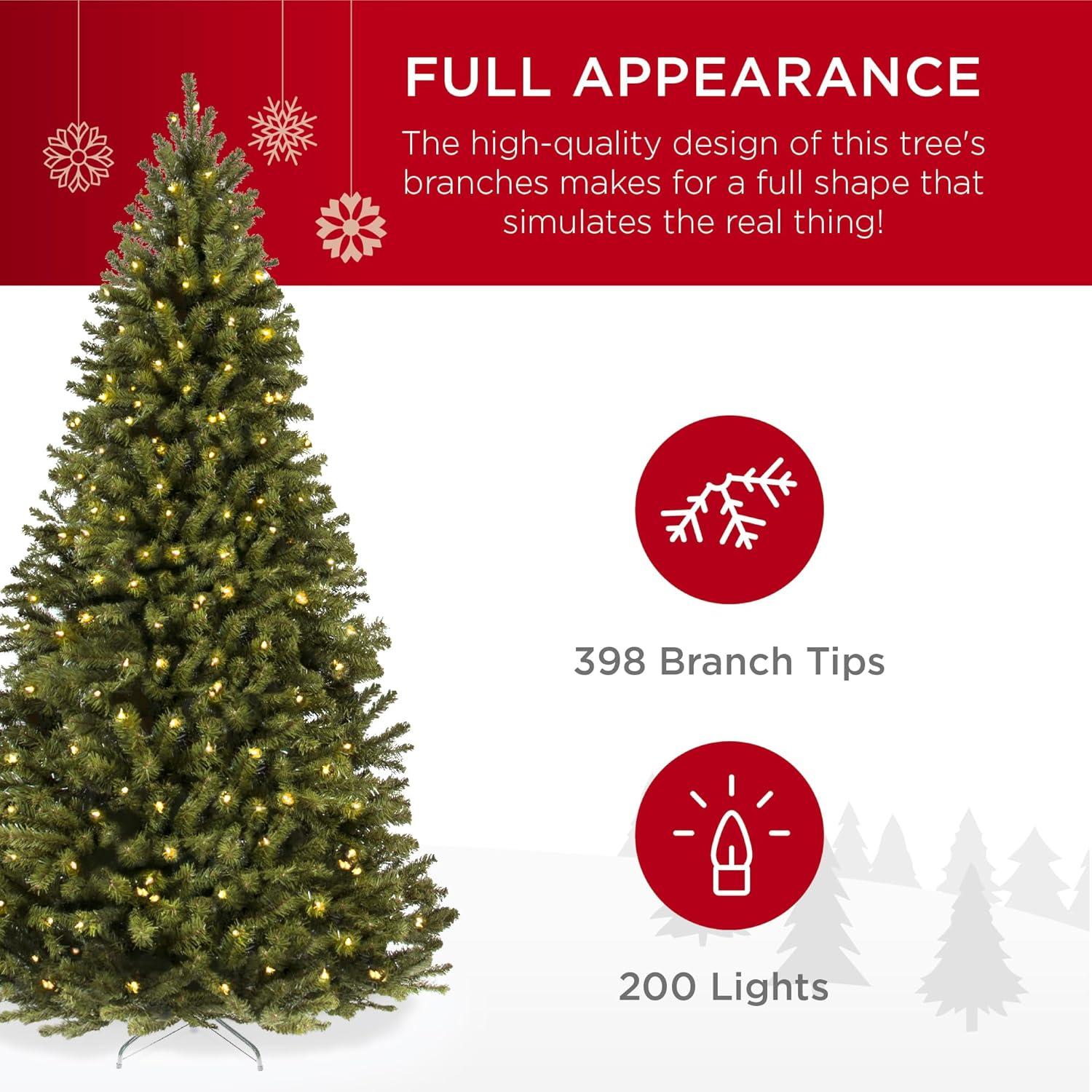 imageBest Choice Products Artificial Christmas Tree 45ft Premium PreLit Realistic Spruce Holiday Dcor wDense Branches Metal Base  Green SpruceGreen Spruce