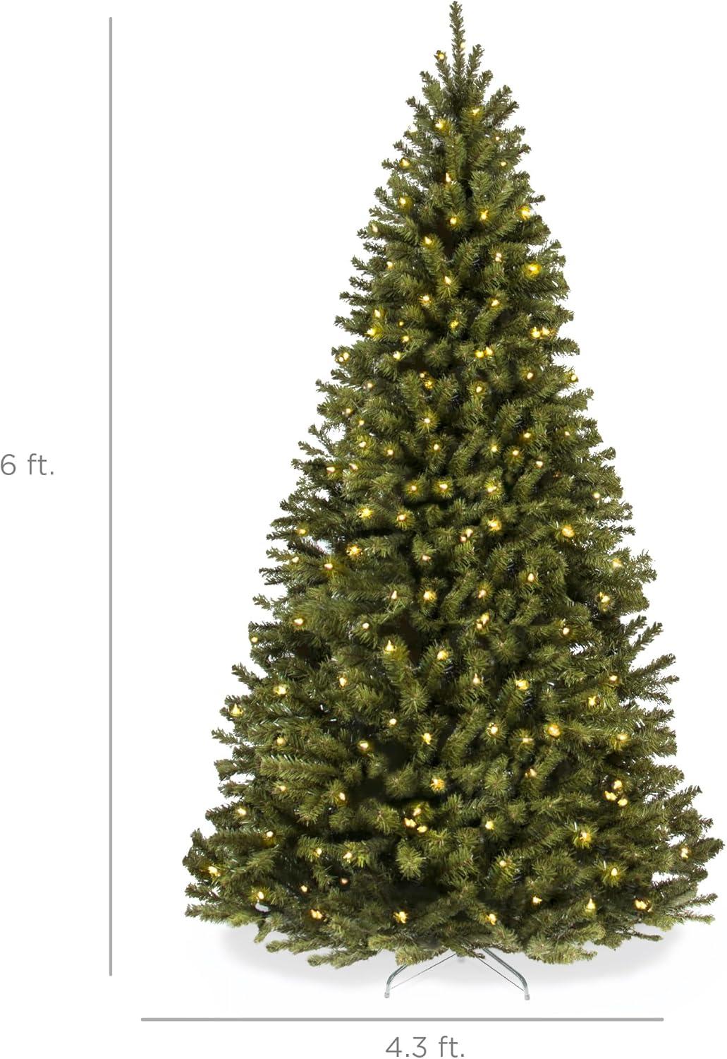 imageBest Choice Products Artificial Christmas Tree 45ft Premium PreLit Realistic Spruce Holiday Dcor wDense Branches Metal Base  Green SpruceGreen Spruce
