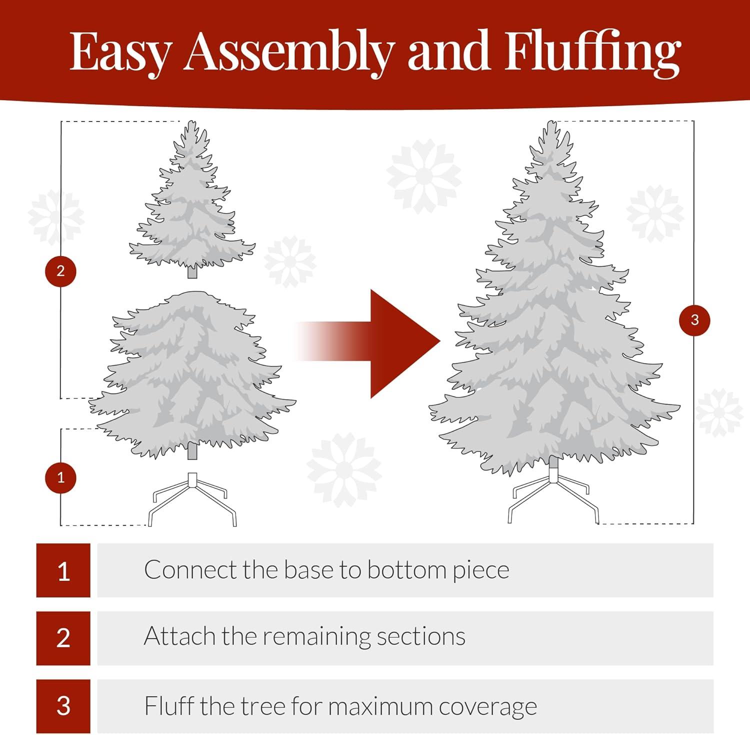 imageBest Choice Products Artificial Christmas Tree 6ft Premium Unlit Hinged Design Dense Branches Realistic Holiday Dcor wEasy Assembly BaseBlack