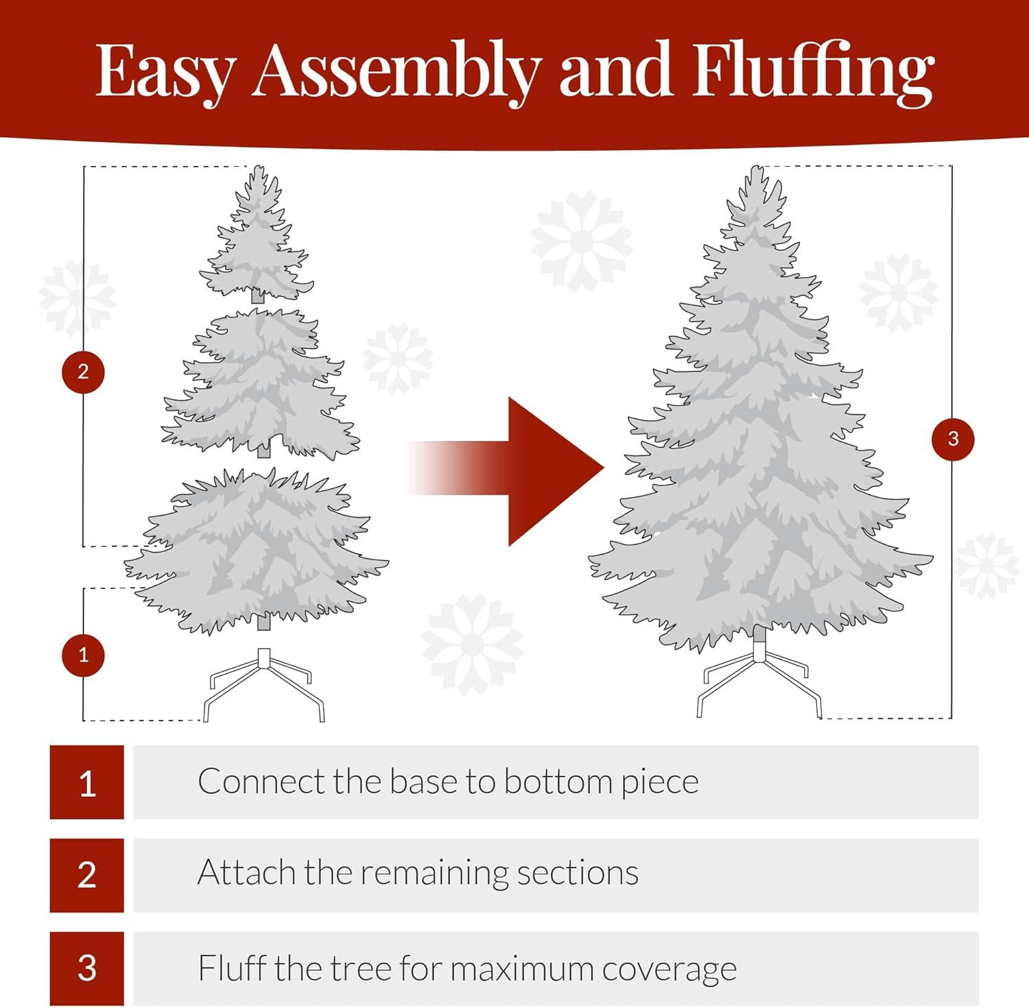 imageBest Choice Products Artificial Christmas Tree 6ft Premium Unlit Hinged Design Dense Branches Realistic Holiday Dcor wEasy Assembly BaseBlack