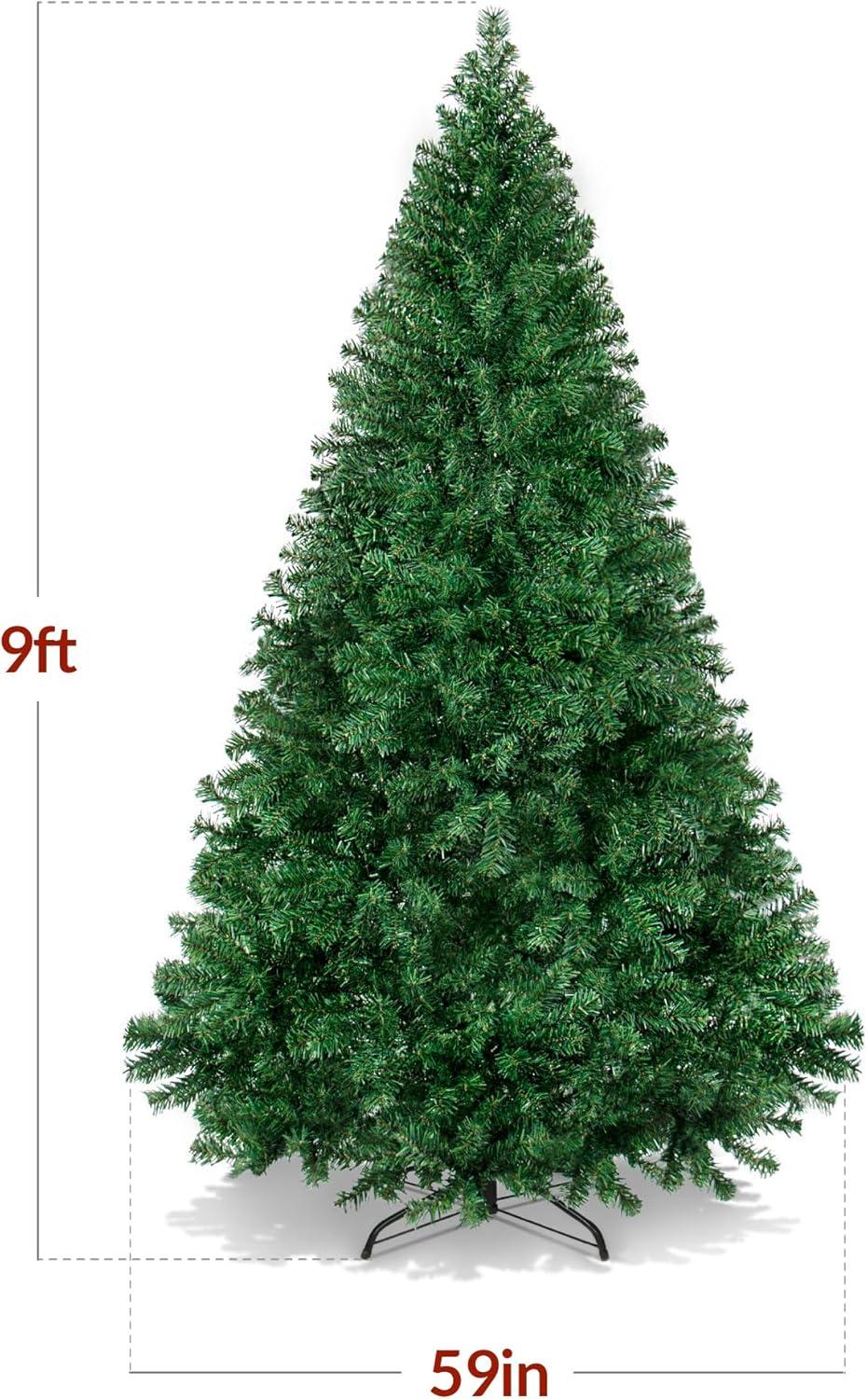 imageBest Choice Products Artificial Christmas Tree 6ft Premium Unlit Hinged Design Dense Branches Realistic Holiday Dcor wEasy Assembly BaseGreen