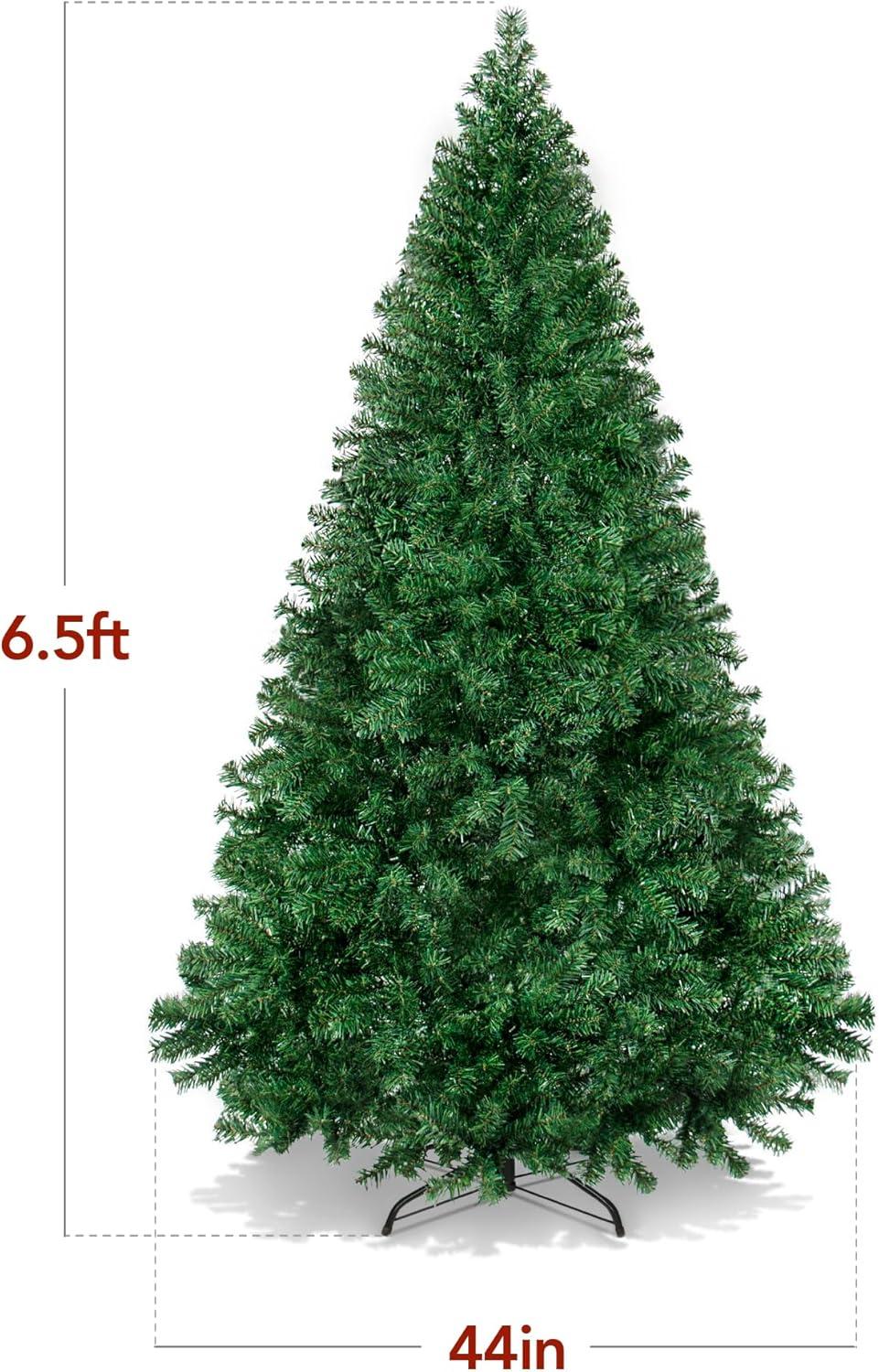 imageBest Choice Products Artificial Christmas Tree 6ft Premium Unlit Hinged Design Dense Branches Realistic Holiday Dcor wEasy Assembly BaseGreen