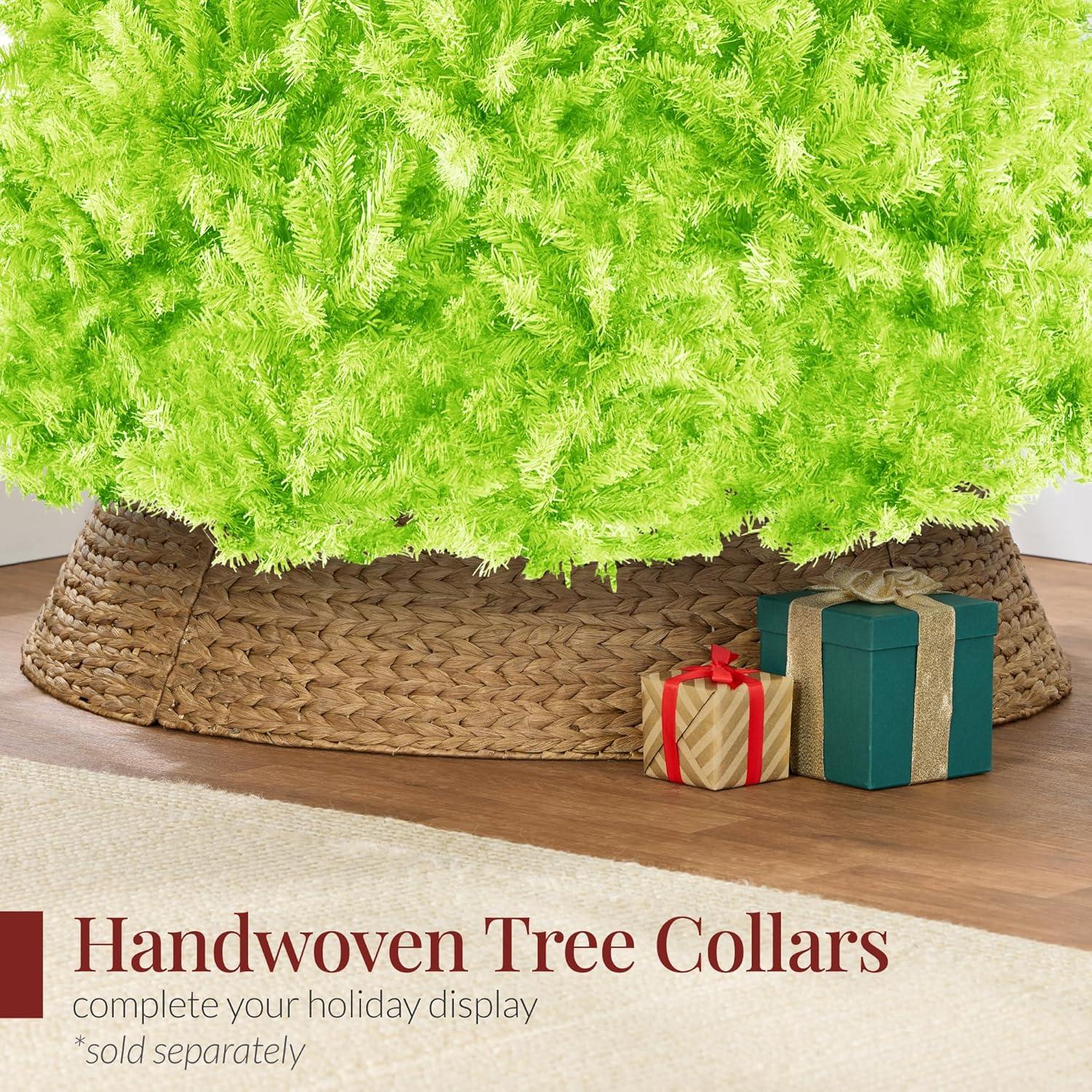 imageBest Choice Products Artificial Christmas Tree 6ft Premium Unlit Hinged Design Dense Branches Realistic Holiday Dcor wEasy Assembly BaseLime Green