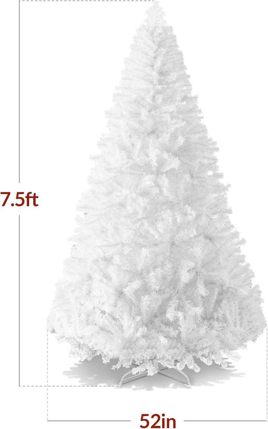 imageBest Choice Products Artificial Christmas Tree 6ft Premium Unlit Hinged Design Dense Branches Realistic Holiday Dcor wEasy Assembly BaseWhite