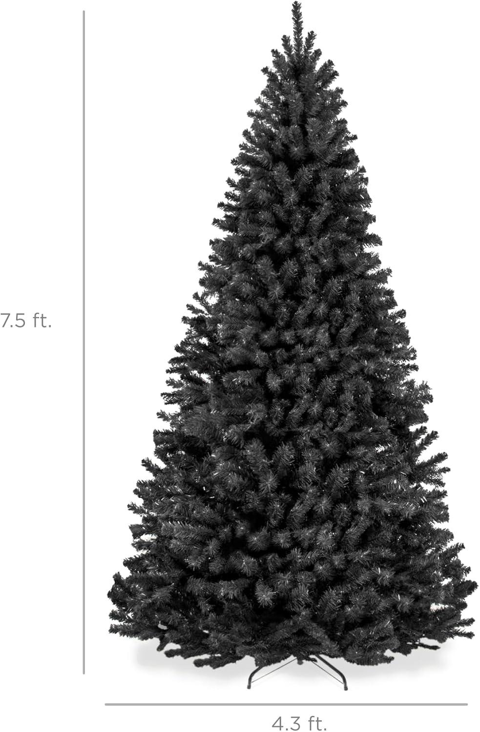 imageBest Choice Products Artificial Christmas Tree 6ft Premium Unlit Realistic Spruce Holiday Dcor wDense Branches Easy Assembly Metal BaseBlack Spruce