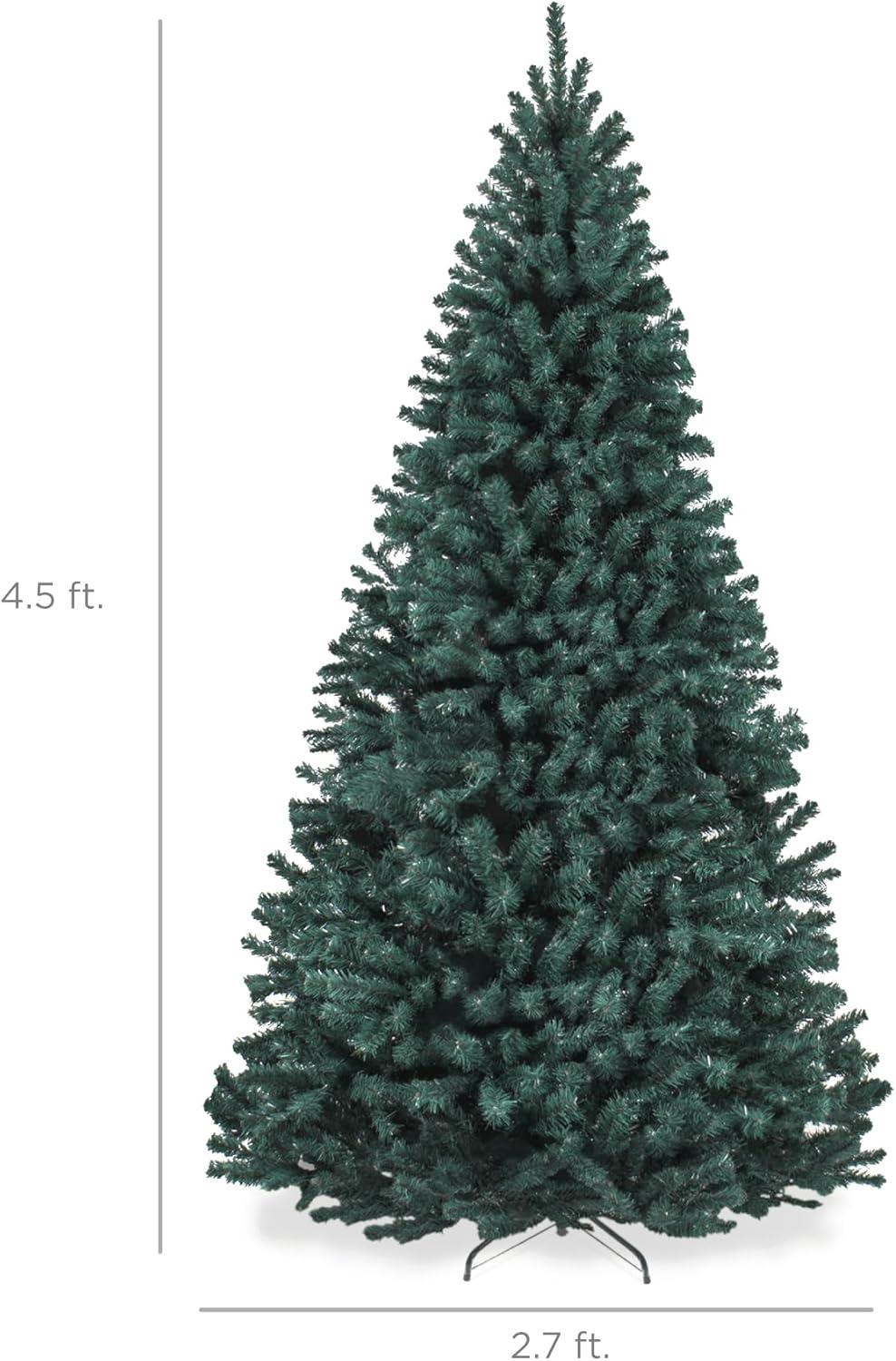 imageBest Choice Products Artificial Christmas Tree 6ft Premium Unlit Realistic Spruce Holiday Dcor wDense Branches Easy Assembly Metal BaseBlue Spruce