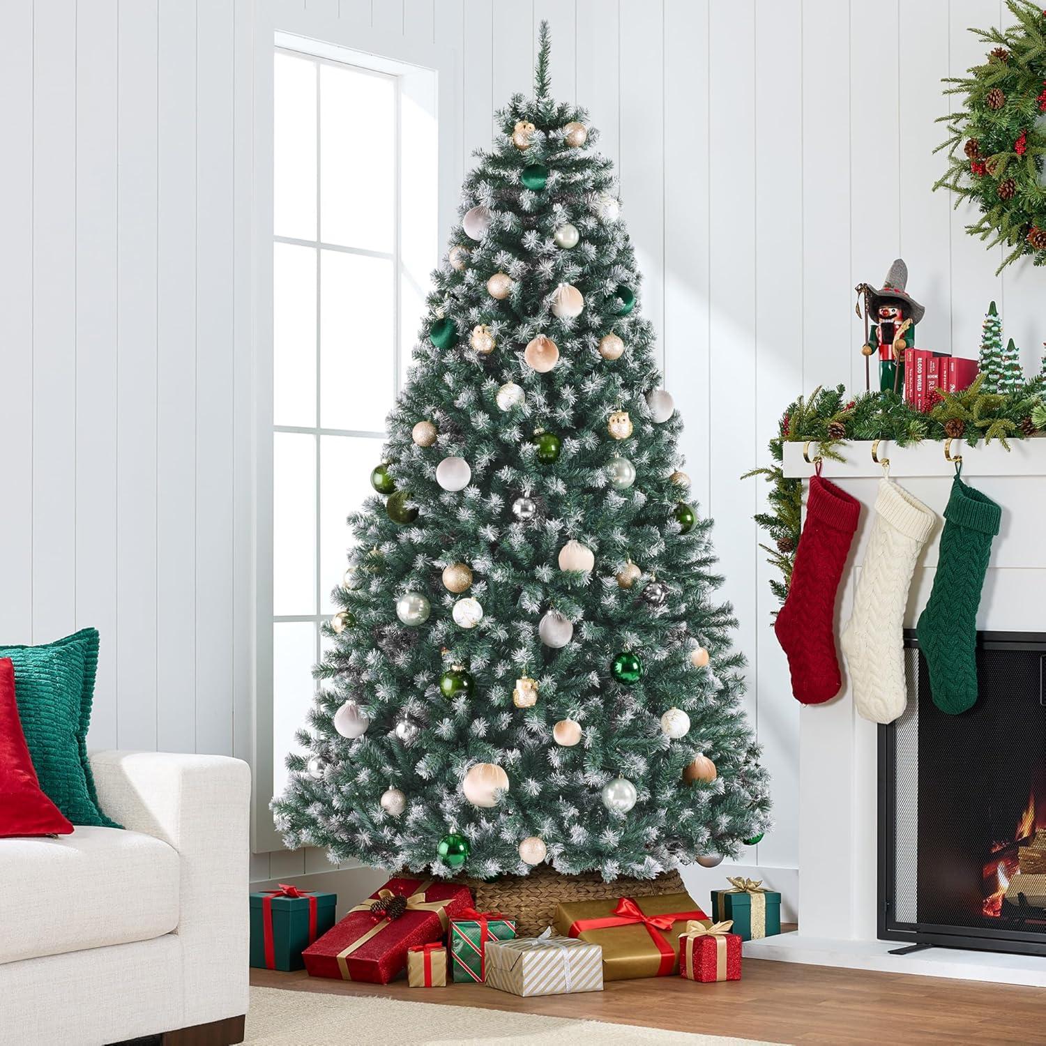 imageBest Choice Products Artificial Christmas Tree 6ft Premium Unlit Realistic Spruce Holiday Dcor wDense Branches Easy Assembly Metal BaseFrosted Blue Spruce