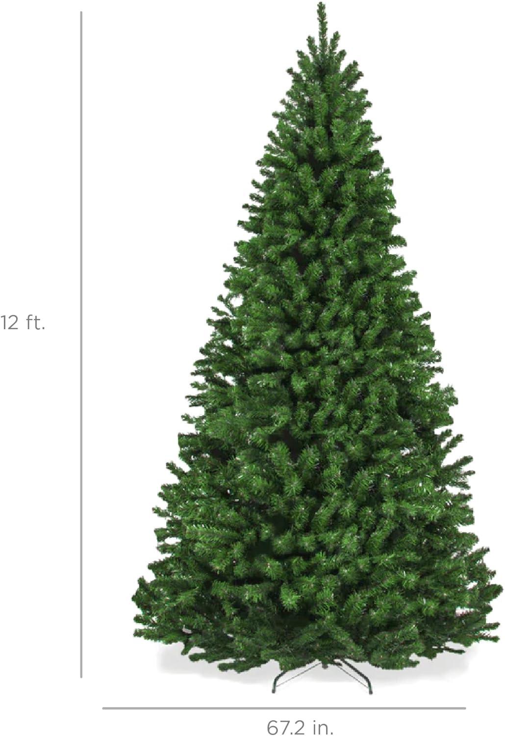 imageBest Choice Products Artificial Christmas Tree 6ft Premium Unlit Realistic Spruce Holiday Dcor wDense Branches Easy Assembly Metal BaseGreen Spruce