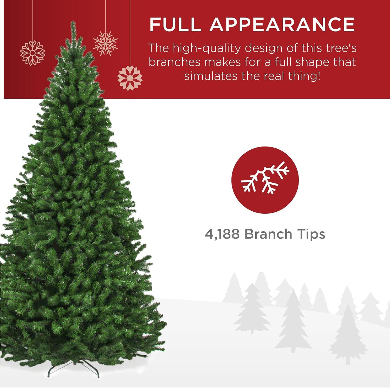 imageBest Choice Products Artificial Christmas Tree 6ft Premium Unlit Realistic Spruce Holiday Dcor wDense Branches Easy Assembly Metal BaseGreen Spruce
