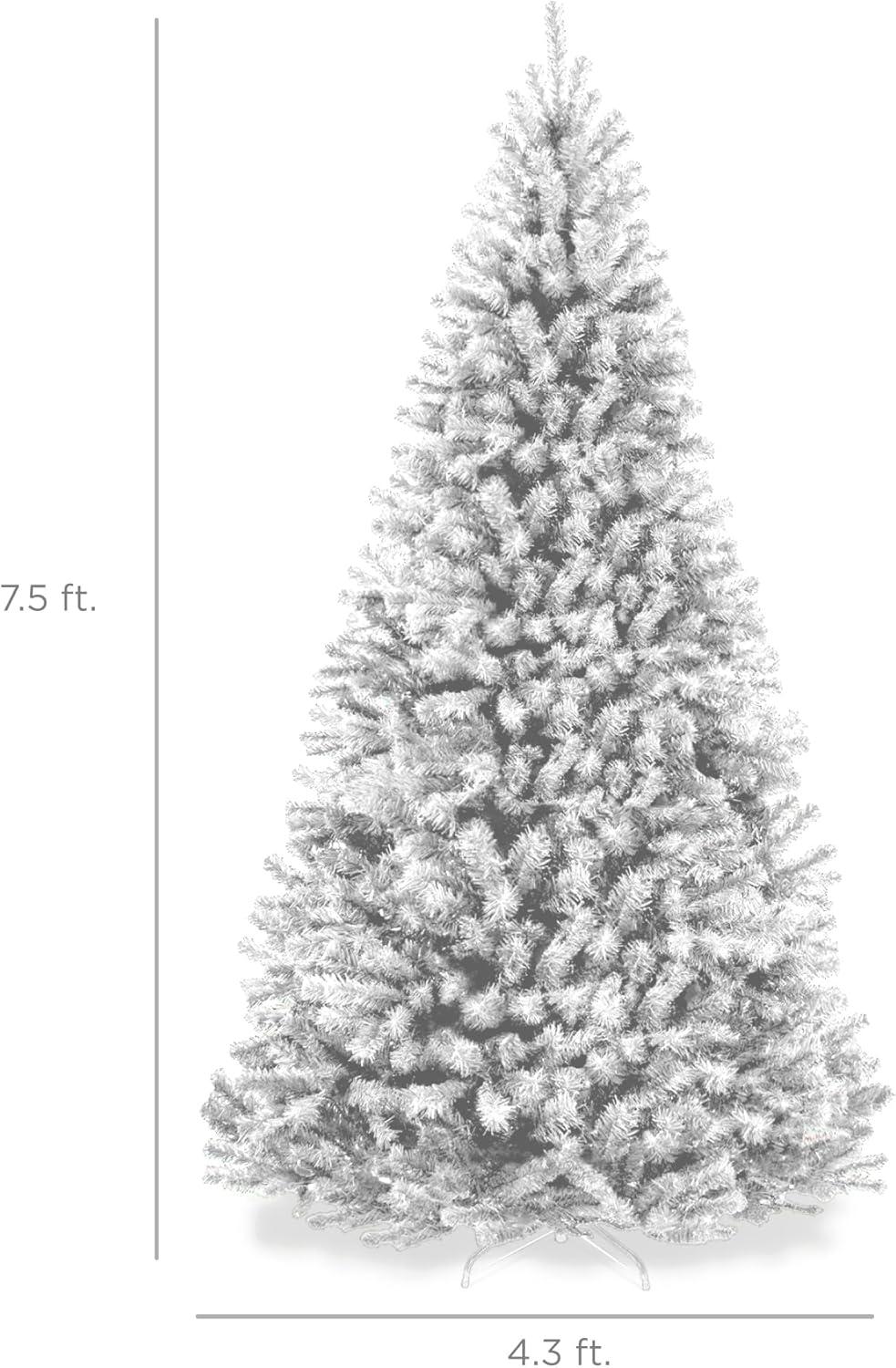 imageBest Choice Products Artificial Christmas Tree 6ft Premium Unlit Realistic Spruce Holiday Dcor wDense Branches Easy Assembly Metal BaseWhite Spruce