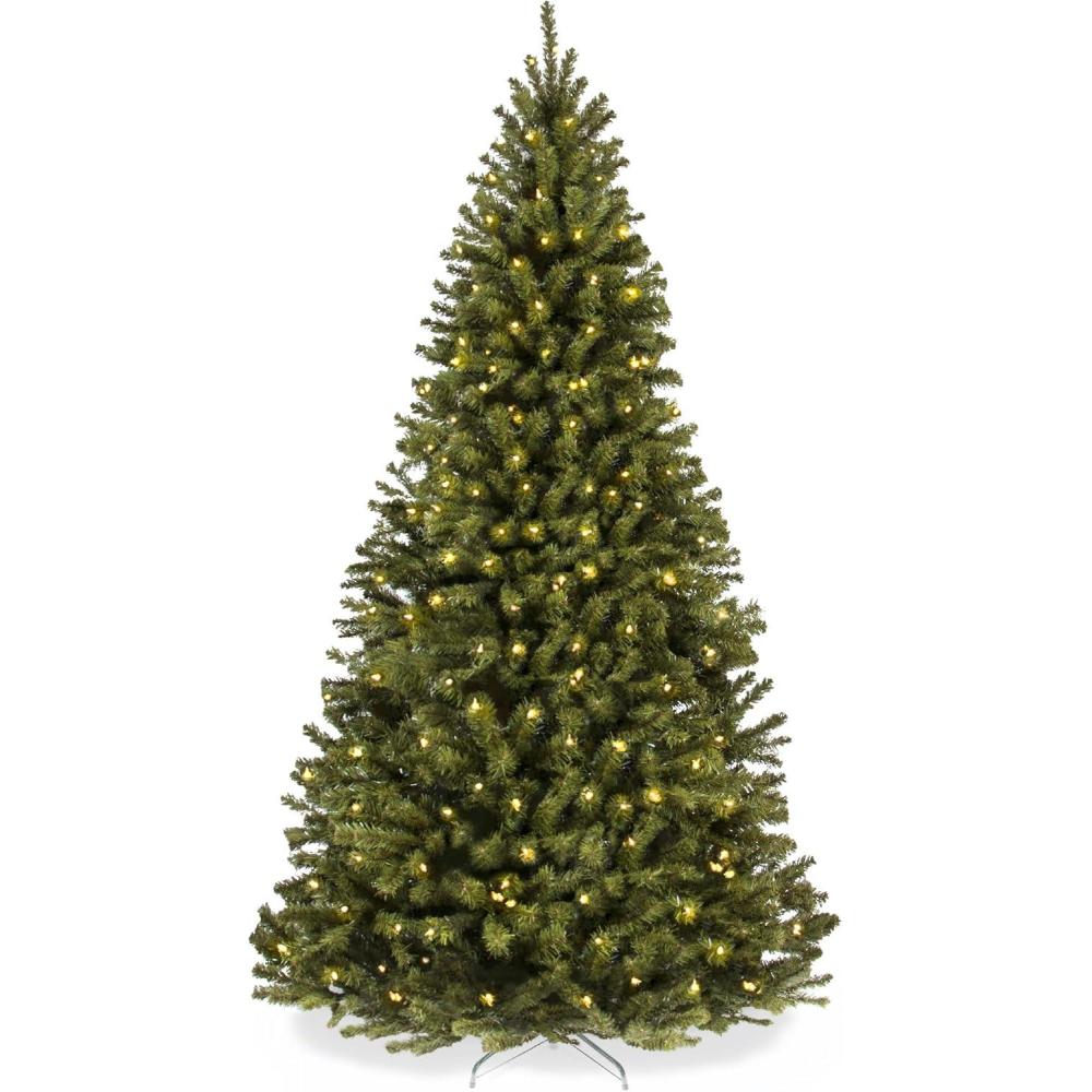 imageBest Choice Products Artificial Christmas Tree 45ft Premium PreLit Realistic Spruce Holiday Dcor wDense Branches Metal Base  Green SpruceGreen Spruce