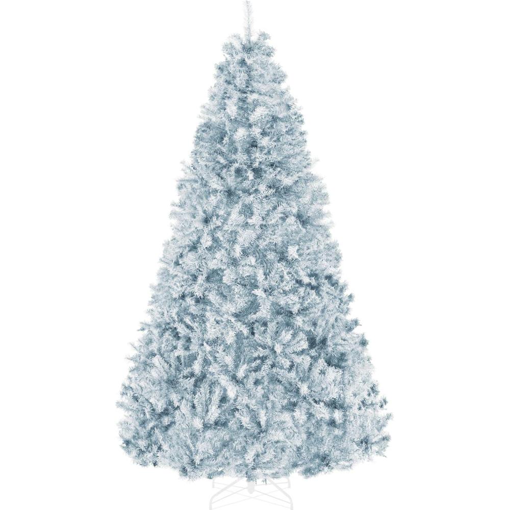 imageBest Choice Products Artificial Christmas Tree 6ft Premium Unlit Hinged Design Dense Branches Realistic Holiday Dcor wEasy Assembly BaseIce Blue
