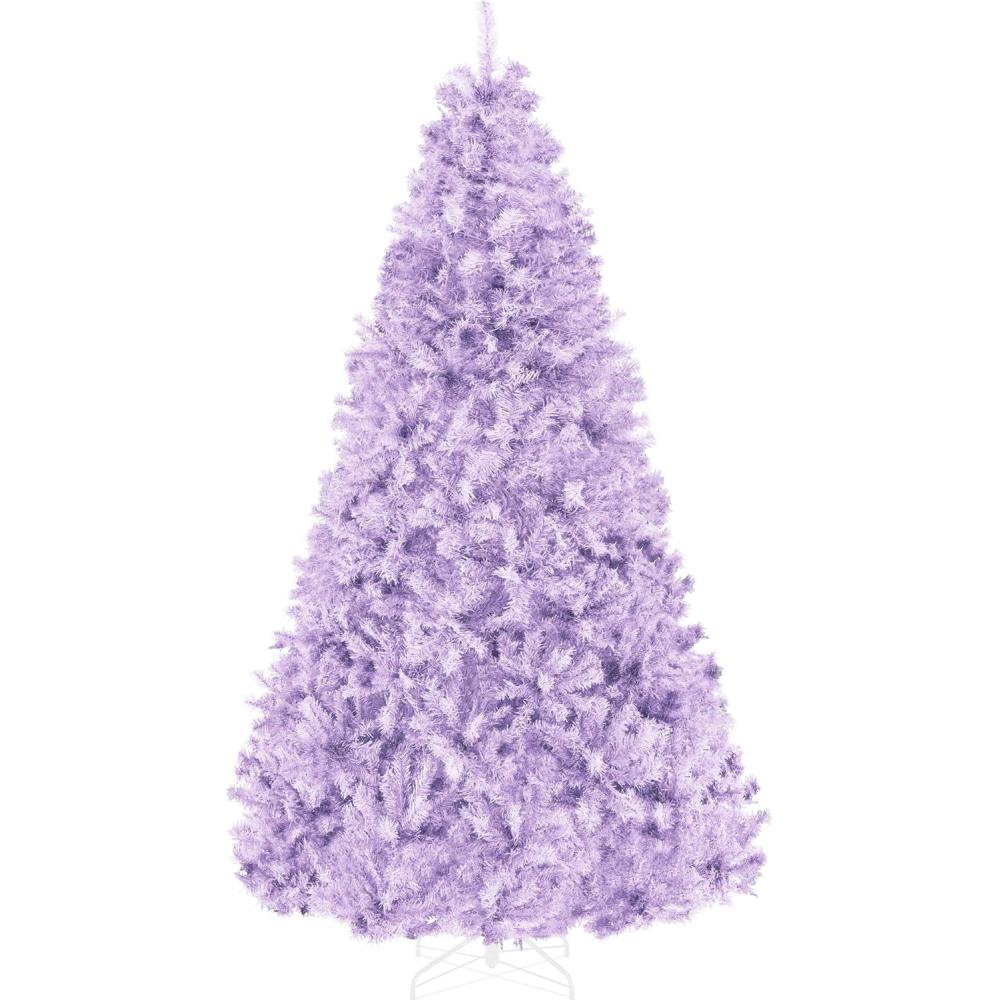 imageBest Choice Products Artificial Christmas Tree 6ft Premium Unlit Hinged Design Dense Branches Realistic Holiday Dcor wEasy Assembly BaseLavender