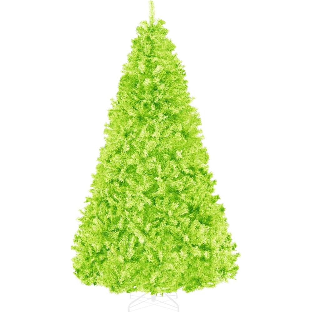 imageBest Choice Products Artificial Christmas Tree 6ft Premium Unlit Hinged Design Dense Branches Realistic Holiday Dcor wEasy Assembly BaseLime Green