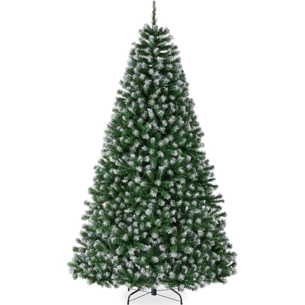 imageBest Choice Products Artificial Christmas Tree 6ft Premium Unlit Realistic Spruce Holiday Dcor wDense Branches Easy Assembly Metal BaseFrosted Green Spruce