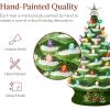imageBest Choice Product 24in Extra Large Ceramic Christmas Tree PreLit HandPainted Tabletop XL Indoor Holiday Tree 74 Multicolor Bulbs LED Lights  GreenFrosted W Multicolored Lights