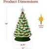 imageBest Choice Product 24in Extra Large Ceramic Christmas Tree PreLit HandPainted Tabletop XL Indoor Holiday Tree 74 Multicolor Bulbs LED Lights  GreenFrosted W Multicolored Lights