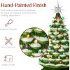 imageBest Choice Product 24in Extra Large Ceramic Christmas Tree PreLit HandPainted Tabletop XL Indoor Holiday Tree 74 Multicolor Bulbs LED Lights  GreenFrosted W Multicolored Lights