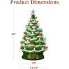 imageBest Choice Product 24in Extra Large Ceramic Christmas Tree PreLit HandPainted Tabletop XL Indoor Holiday Tree 74 Multicolor Bulbs LED Lights  GreenFrosted W Multicolored Lights