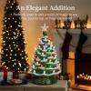 imageBest Choice Product 24in Extra Large Ceramic Christmas Tree PreLit HandPainted Tabletop XL Indoor Holiday Tree 74 Multicolor Bulbs LED Lights  GreenFrosted W Multicolored Lights