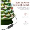 imageBest Choice Product 24in Extra Large Ceramic Christmas Tree PreLit HandPainted Tabletop XL Indoor Holiday Tree 74 Multicolor Bulbs LED Lights  GreenFrosted W Multicolored Lights