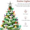 imageBest Choice Product 24in Extra Large Ceramic Christmas Tree PreLit HandPainted Tabletop XL Indoor Holiday Tree 74 Multicolor Bulbs LED Lights  GreenFrosted W Multicolored Lights
