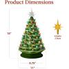 imageBest Choice Product 24in Extra Large Ceramic Christmas Tree PreLit HandPainted Tabletop XL Indoor Holiday Tree 74 Multicolor Bulbs LED Lights  GreenGreen W Multicolored Lights