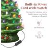 imageBest Choice Product 24in Extra Large Ceramic Christmas Tree PreLit HandPainted Tabletop XL Indoor Holiday Tree 74 Multicolor Bulbs LED Lights  GreenGreen