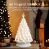 imageBest Choice Product 24in Extra Large Ceramic Christmas Tree PreLit HandPainted Tabletop XL Indoor Holiday Tree 74 Multicolor Bulbs LED Lights  GreenWhite W Warm White Lights