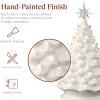 imageBest Choice Product 24in Extra Large Ceramic Christmas Tree PreLit HandPainted Tabletop XL Indoor Holiday Tree 74 Multicolor Bulbs LED Lights  GreenWhite W Warm White Lights