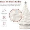 imageBest Choice Product 24in Extra Large Ceramic Christmas Tree PreLit HandPainted Tabletop XL Indoor Holiday Tree 74 Multicolor Bulbs LED Lights  GreenWhite W Warm White Lights