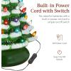 imageBest Choice Products 15in Ceramic Christmas Tree Prelit HandPainted Tabletop Holiday Tree 2 Star Toppers 64 Lights  Peppermint wRed and White BulbsFrosted W Multicolored Lights