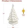 imageBest Choice Products 15in Ceramic Christmas Tree Prelit HandPainted Tabletop Holiday Tree 2 Star Toppers 64 Lights  Peppermint wRed and White BulbsWhite W Warm White Lights
