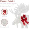 imageBest Choice Products 2Piece Moose Family Lighted Outdoor AllWeather Christmas Yard Decoration LightUp Dcor Set w 170 LED Lights Ground Stakes Zip Ties  GoldWhite  Extra Large