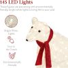 imageBest Choice Products 32in 2Piece Lighted Polar Bear Family Large AllWeather PreLit Outdoor Christmas Dcor for Front Yard Lawn w 145 PreStrung LED Lights Zip Ties Ground Stakes  RedWhite