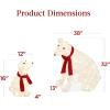 imageBest Choice Products 32in 2Piece Lighted Polar Bear Family Large AllWeather PreLit Outdoor Christmas Dcor for Front Yard Lawn w 145 PreStrung LED Lights Zip Ties Ground Stakes  RedWhite