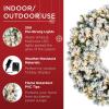 imageBest Choice Products 36in Large Flocked Artificial PreLit Fir Christmas Wreath Holiday Accent Decoration w 150 2in1 LED Lights 300 PVC Tips60in