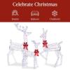 imageBest Choice Products 3Piece Large Lighted Christmas Deer Family Set 5Ft Outdoor Yard Decoration with 360 LED Lights Stakes Zip Ties  RattanIridescent  Large