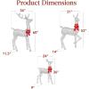 imageBest Choice Products 3Piece Large Lighted Christmas Deer Family Set 5Ft Outdoor Yard Decoration with 360 LED Lights Stakes Zip Ties  RattanIridescent  Large