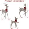 imageBest Choice Products 3Piece Large Lighted Christmas Deer Family Set 5Ft Outdoor Yard Decoration with 360 LED Lights Stakes Zip Ties  RattanRattan  Large
