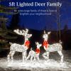 imageBest Choice Products 3Piece Large Lighted Christmas Deer Family Set 5Ft Outdoor Yard Decoration with 360 LED Lights Stakes Zip Ties  RattanSilver  Large