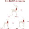 imageBest Choice Products 3Piece Large Lighted Christmas Deer Family Set 5Ft Outdoor Yard Decoration with 360 LED Lights Stakes Zip Ties  RattanWhite  Extra Large