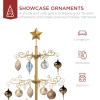 imageBest Choice Products 3ft Wrought Iron Ornament Display Christmas Tree wEasy Assembly and Stand  GoldGold