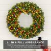 imageBest Choice Products 48in Large Artificial PreLit Fir Christmas Wreath Holiday Accent Decoration w 200 LED Lights 714 PVC TipsMulticolor Lights