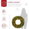 imageBest Choice Products 48in Large Artificial PreLit Fir Christmas Wreath Holiday Accent Decoration w 200 LED Lights 714 PVC TipsMulticolor Lights