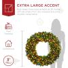 imageBest Choice Products 48in Large Artificial PreLit Fir Christmas Wreath Holiday Accent Decoration w 200 LED Lights 714 PVC TipsMulticolor Lights
