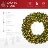 imageBest Choice Products 48in Large Artificial PreLit Fir Christmas Wreath Holiday Accent Decoration w 200 LED Lights 714 PVC TipsWhite Lights