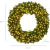 imageBest Choice Products 48in Large Artificial PreLit Fir Christmas Wreath Holiday Accent Decoration w 200 LED Lights 714 PVC TipsWhite Lights