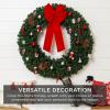 imageBest Choice Products 48in Large Artificial PreLit Fir Christmas Wreath Holiday Accent Decoration w 200 LED Lights 714 PVC TipsWhite Lights